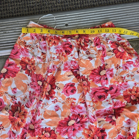 Pink and Red Smocked A-Line Midi Skirt - Picture 8 of 9